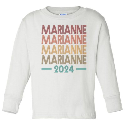 Vote Marianne Williamson Retro 2024 Toddler Long Sleeve Shirt