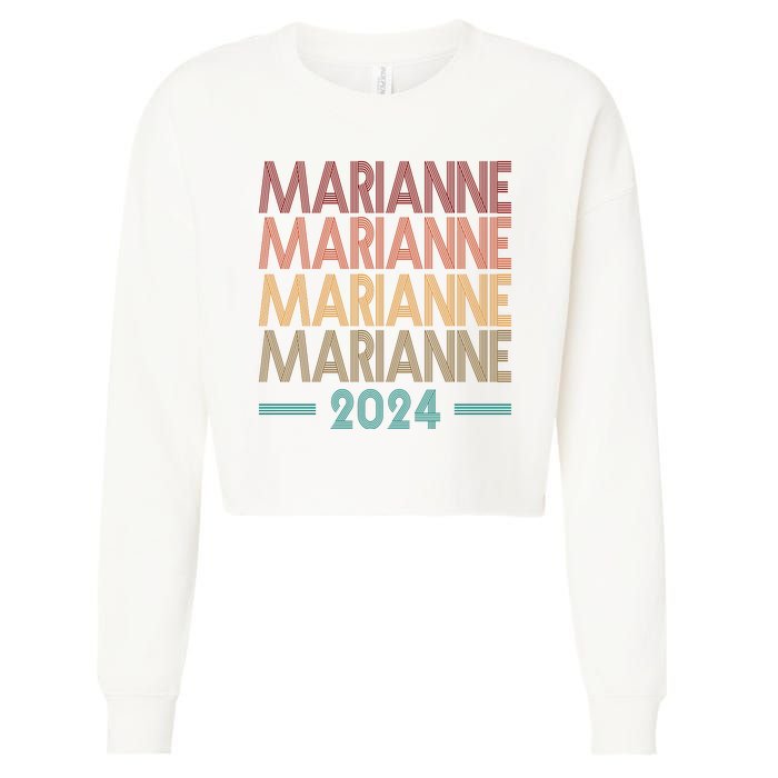 Vote Marianne Williamson Retro 2024 Cropped Pullover Crew