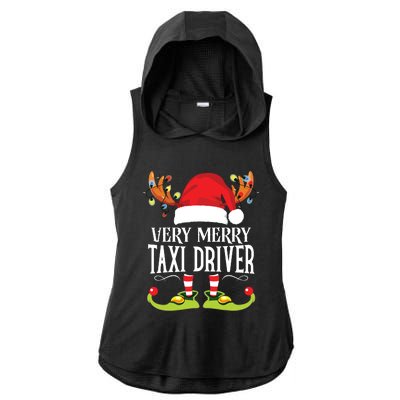 Very Merry Xmas Taxi Driver Matching Christmas Ladies PosiCharge Tri-Blend Wicking Draft Hoodie Tank