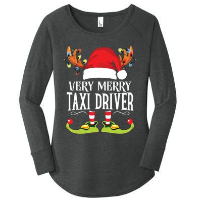 Very Merry Xmas Taxi Driver Matching Christmas Women's Perfect Tri Tunic Long Sleeve Shirt