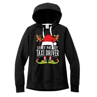 Very Merry Xmas Taxi Driver Matching Christmas Women's Fleece Hoodie