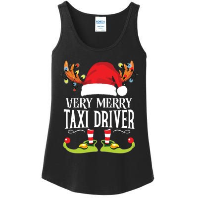 Very Merry Xmas Taxi Driver Matching Christmas Ladies Essential Tank