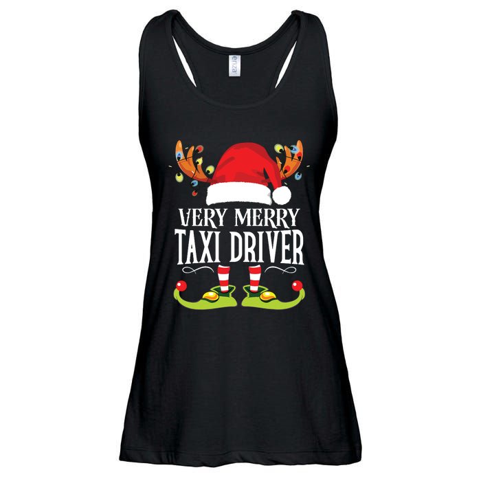 Very Merry Xmas Taxi Driver Matching Christmas Ladies Essential Flowy Tank