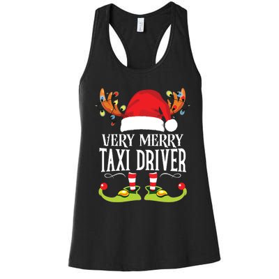 Very Merry Xmas Taxi Driver Matching Christmas Women's Racerback Tank