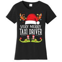 Very Merry Xmas Taxi Driver Matching Christmas Women's T-Shirt