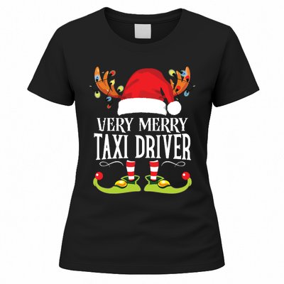 Very Merry Xmas Taxi Driver Matching Christmas Women's T-Shirt