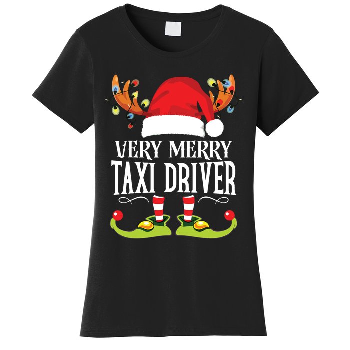 Very Merry Xmas Taxi Driver Matching Christmas Women's T-Shirt