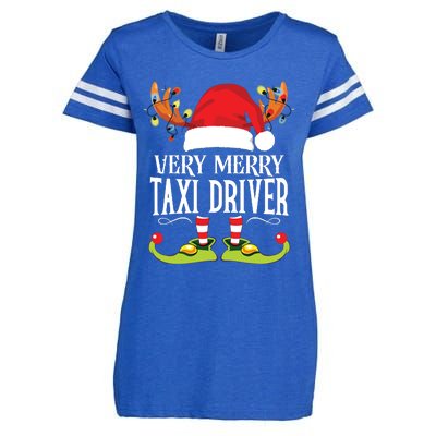 Very Merry Xmas Taxi Driver Matching Christmas Enza Ladies Jersey Football T-Shirt