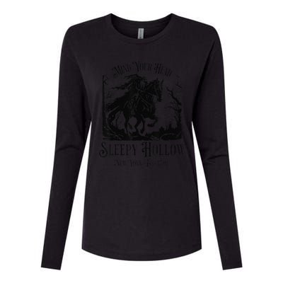 Vintage Mind Your Head Sleepy Hollow Headless Horseman Gift Womens Cotton Relaxed Long Sleeve T-Shirt