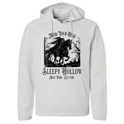 Vintage Mind Your Head Sleepy Hollow Headless Horseman Performance Fleece Hoodie