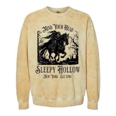 Vintage Mind Your Head Sleepy Hollow Headless Horseman Colorblast Crewneck Sweatshirt