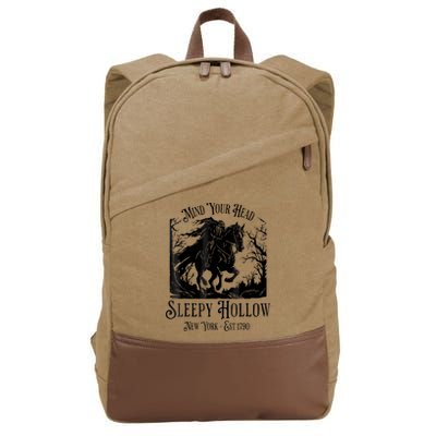 Vintage Mind Your Head Sleepy Hollow Headless Horseman Cotton Canvas Backpack