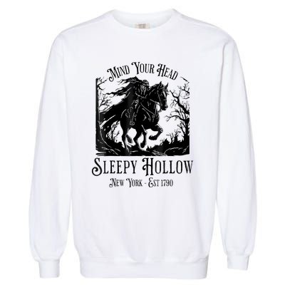 Vintage Mind Your Head Sleepy Hollow Headless Horseman Garment-Dyed Sweatshirt