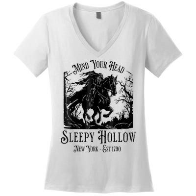 Vintage Mind Your Head Sleepy Hollow Headless Horseman Women's V-Neck T-Shirt
