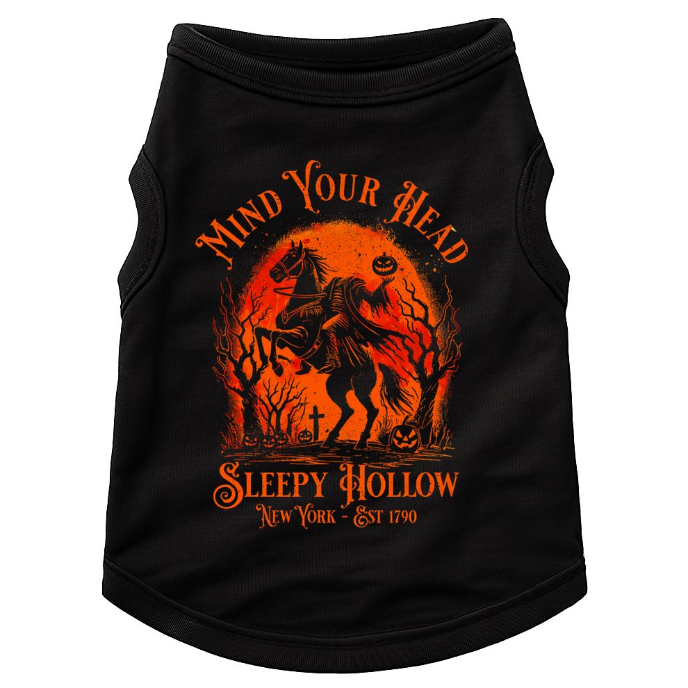 Vintage Mind Your Head Sleepy Hollow Headless Horseman Doggie Tank