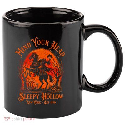 Vintage Mind Your Head Sleepy Hollow Headless Horseman 11oz C Handle Ceramic Mug