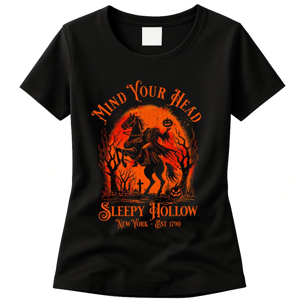 Vintage Mind Your Head Sleepy Hollow Headless Horseman Womens T-Shirt