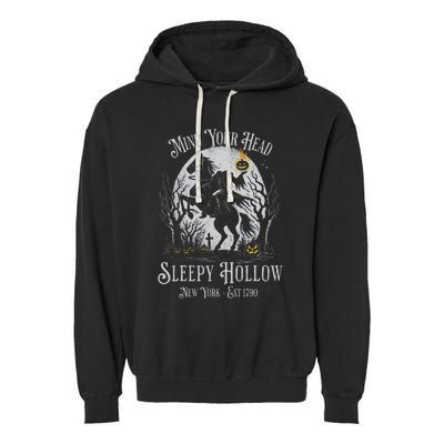 Vintage Mind Your Head Sleepy Hollow Headless Horseman Garment-Dyed Fleece Hoodie