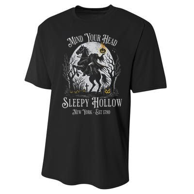 Vintage Mind Your Head Sleepy Hollow Headless Horseman Performance Sprint T-Shirt