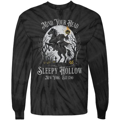 Vintage Mind Your Head Sleepy Hollow Headless Horseman Tie-Dye Long Sleeve Shirt