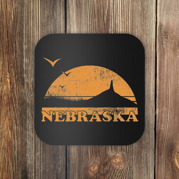 Vintage Nebraska 70s 80s Sunrise Ne Distressed Coaster