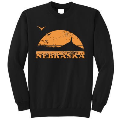 Vintage Nebraska 70s 80s Sunrise Ne Distressed Tall Sweatshirt