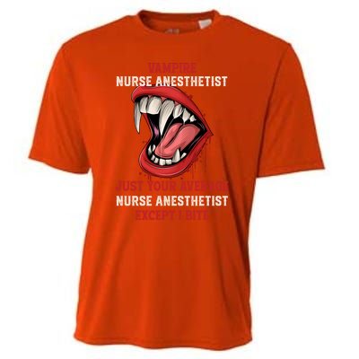 Vampire Nurse Anesthetist Halloween Crna Scary Gift Cooling Performance Crew T-Shirt