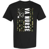 VA Nurse Army USA Flag Garment-Dyed Heavyweight T-Shirt