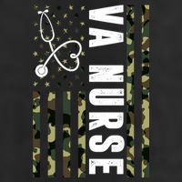 VA Nurse Army USA Flag Garment-Dyed Heavyweight T-Shirt