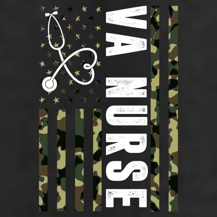 VA Nurse Army USA Flag Garment-Dyed Heavyweight T-Shirt