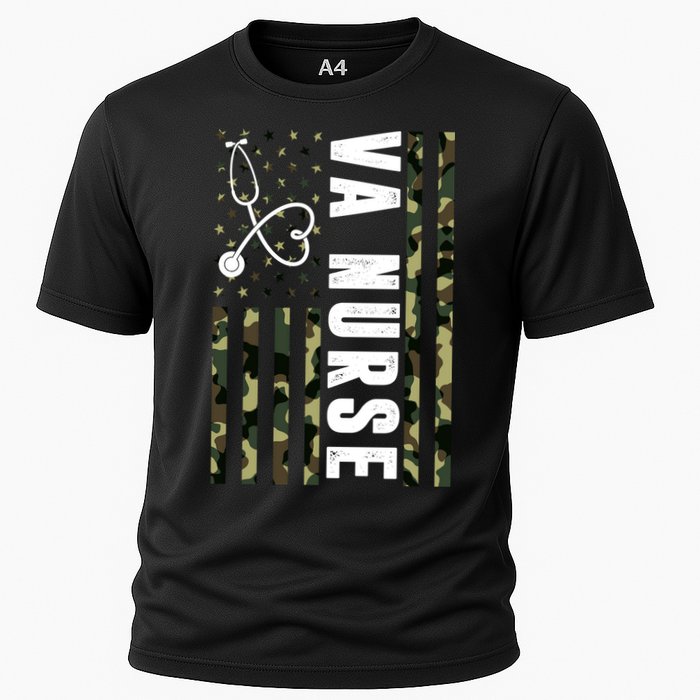 VA Nurse Army USA Flag Cooling Performance Crew T-Shirt
