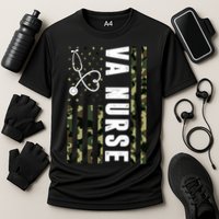 VA Nurse Army USA Flag Cooling Performance Crew T-Shirt