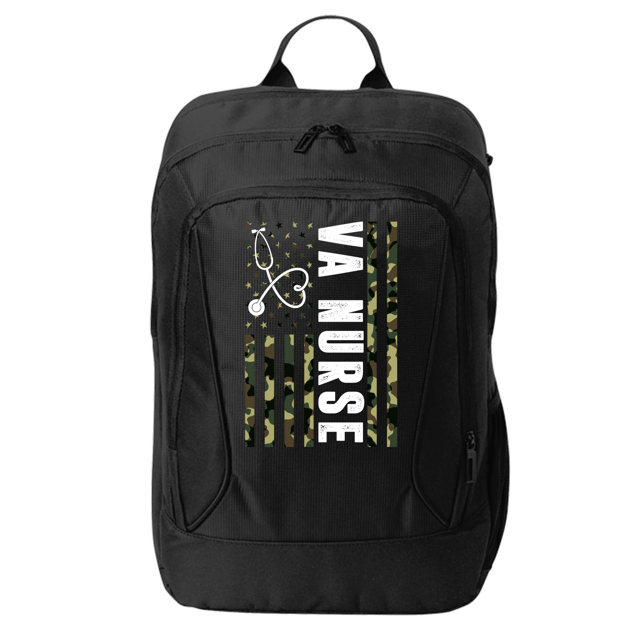 VA Nurse Army USA Flag City Backpack