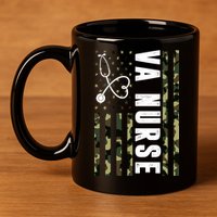 VA Nurse Army USA Flag 11oz C Handle Ceramic Mug