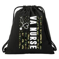 VA Nurse Army USA Flag Drawstring Bag