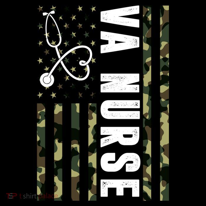 VA Nurse Army USA Flag Drawstring Bag