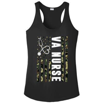 VA Nurse Army USA Flag Ladies PosiCharge Competitor Racerback Tank