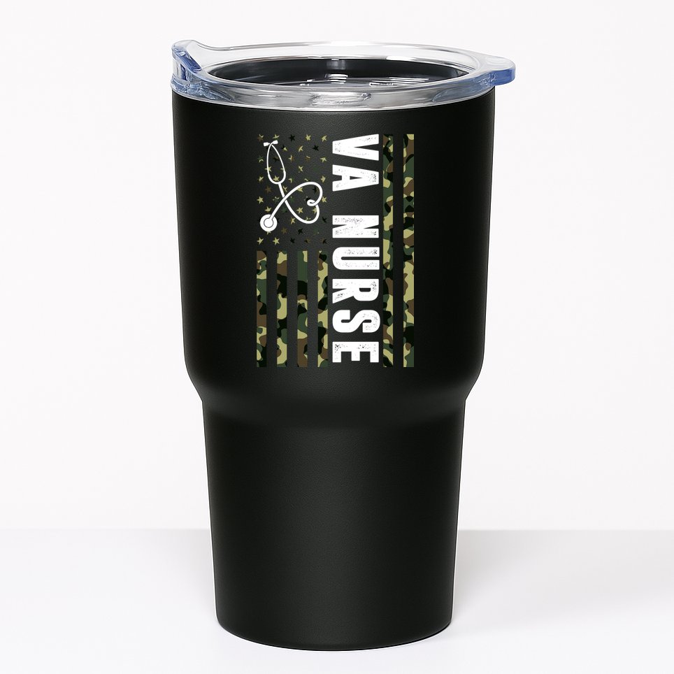 VA Nurse Army USA Flag Tumbler