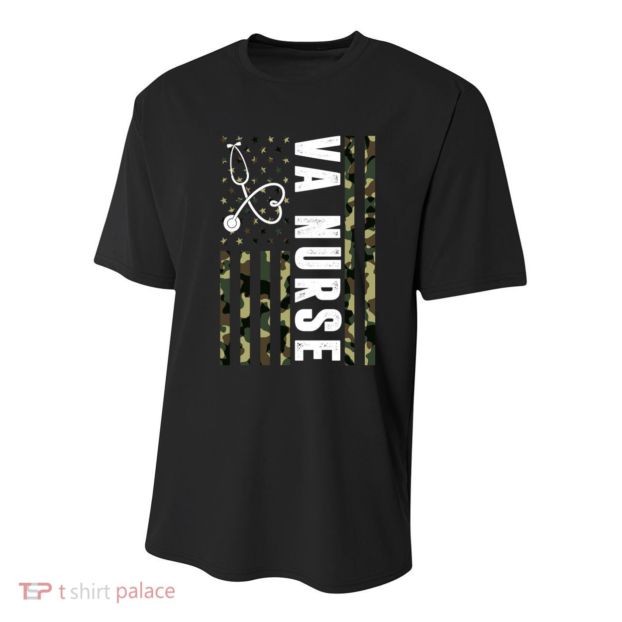 VA Nurse Army USA Flag Youth Performance Sprint T-Shirt