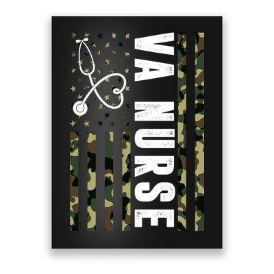 VA Nurse Army USA Flag Poster