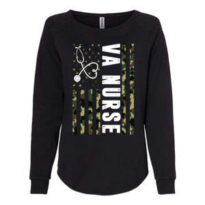 VA Nurse Army USA Flag Womens California Wash Sweatshirt