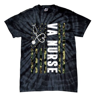 VA Nurse Army USA Flag Tie-Dye T-Shirt