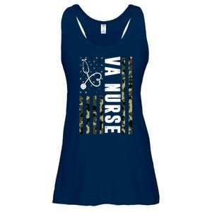 VA Nurse Army USA Flag Ladies Essential Flowy Tank