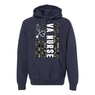 VA Nurse Army USA Flag Premium Hoodie