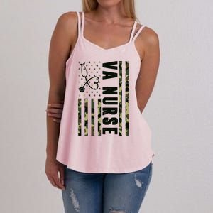 VA Nurse Army USA Flag Women's Strappy Tank