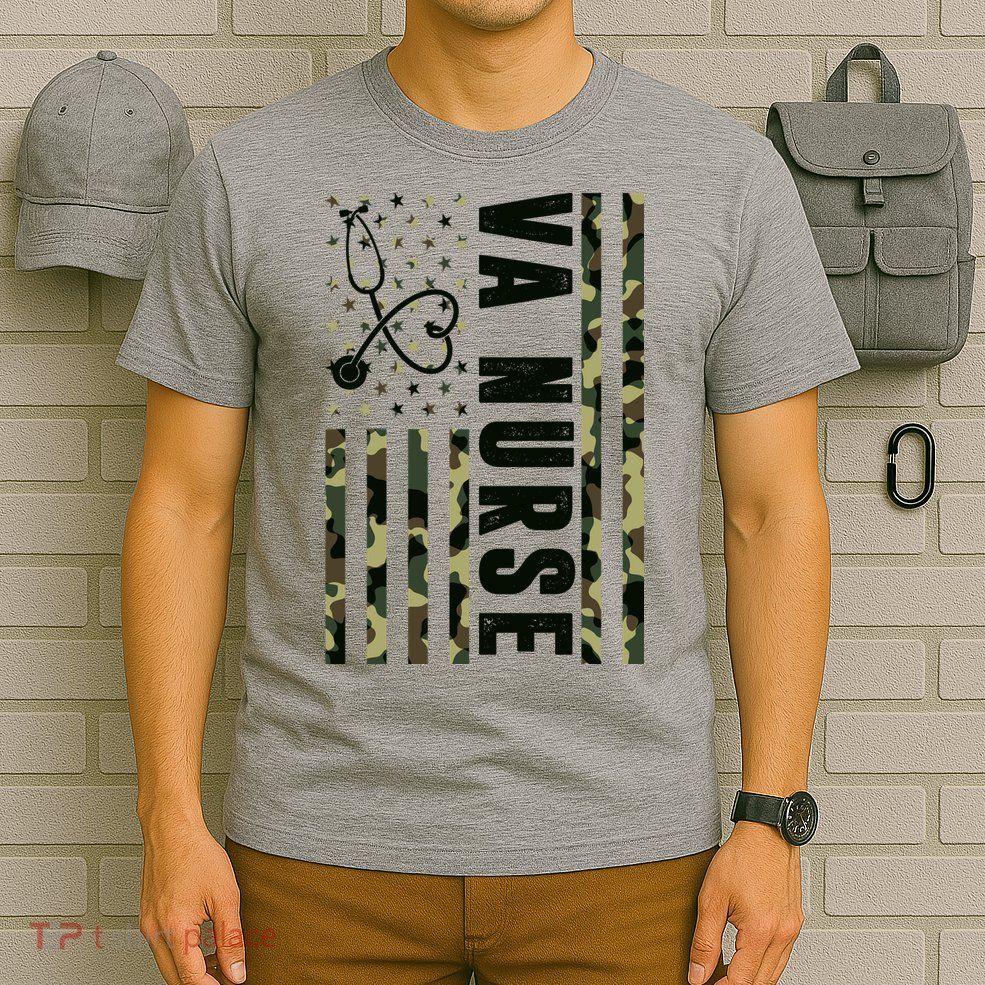 VA Nurse Army USA Flag T-Shirt