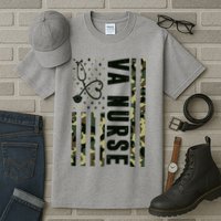 VA Nurse Army USA Flag Tall T-Shirt