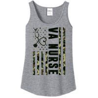 VA Nurse Army USA Flag Ladies Essential Tank