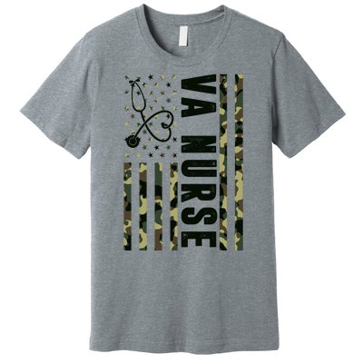 VA Nurse Army USA Flag Premium T-Shirt