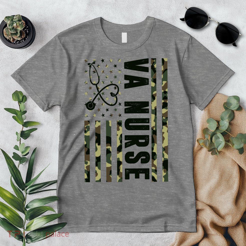 VA Nurse Army USA Flag Premium T-Shirt
